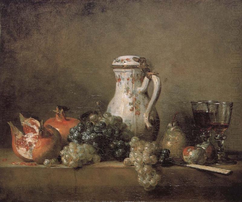 Pomegranate Grape glass knife, Jean Baptiste Simeon Chardin